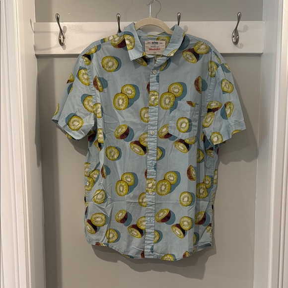 Urban Outfitters Blue and Yellow Lemon Print Casual Shirt - Picture 1 of 3